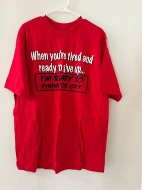 Men’s Red‎ Graphic Short Sleeve Tee with Bold Print